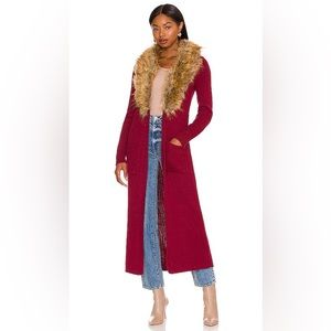 Show Me Your Mumu Lombardi Faux Fur Long Cardigan